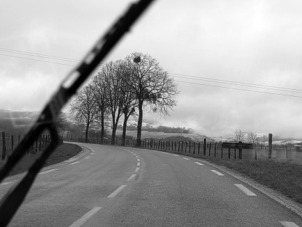 Vor Chateau-Chalon im Neuschnee