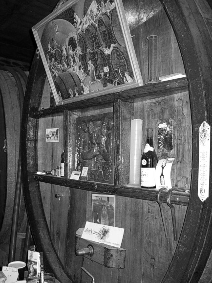 Wooden Barrel in the Cellar of Lucien Aviet