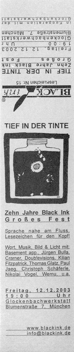 Black Ink Lesezeichen Nr. 15