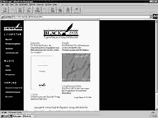 Screenshot der Black Ink Website 1998